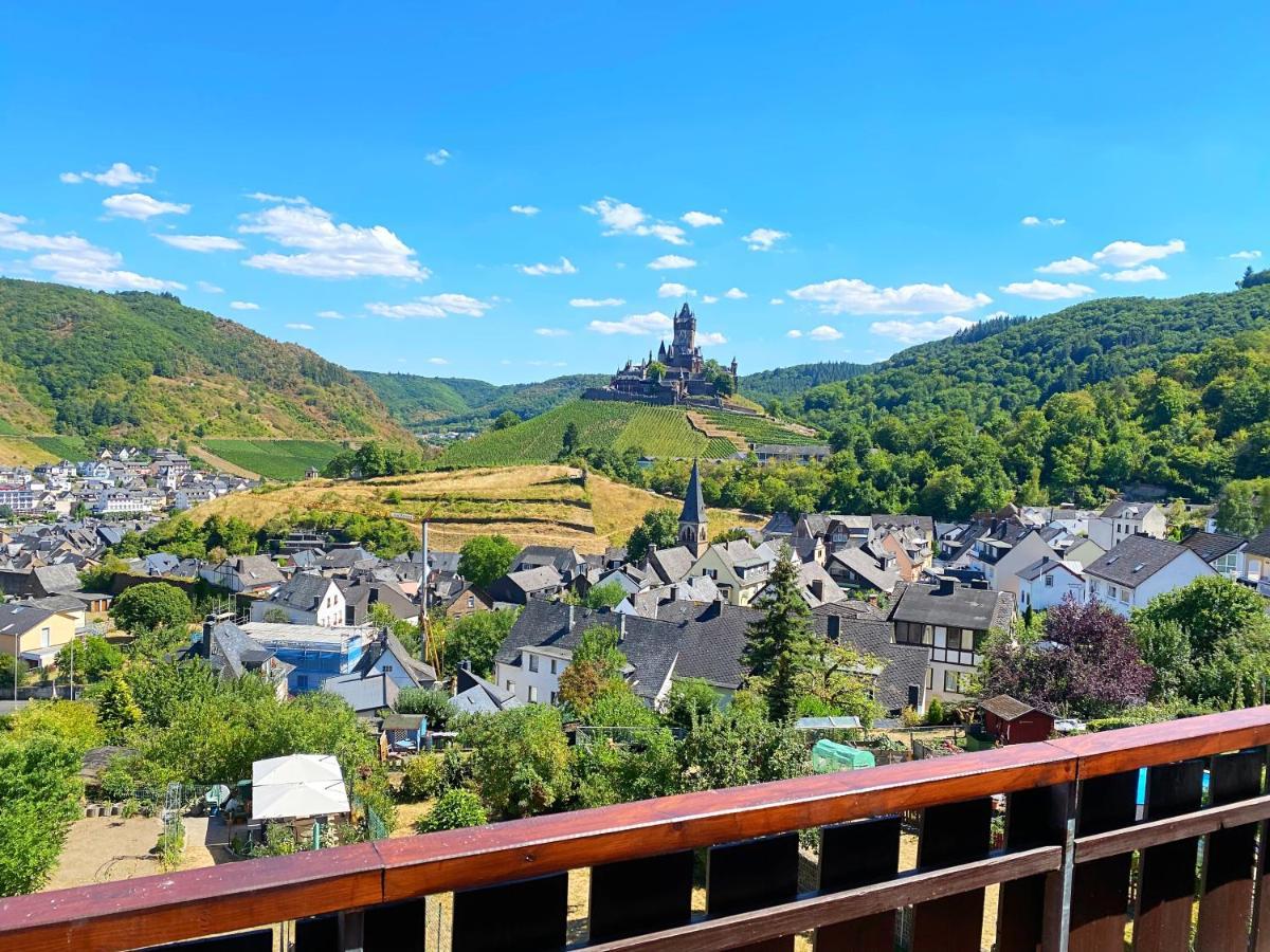 Burg Panorama Blick Moderne Zentrale Fewo Cochem Exteriér fotografie